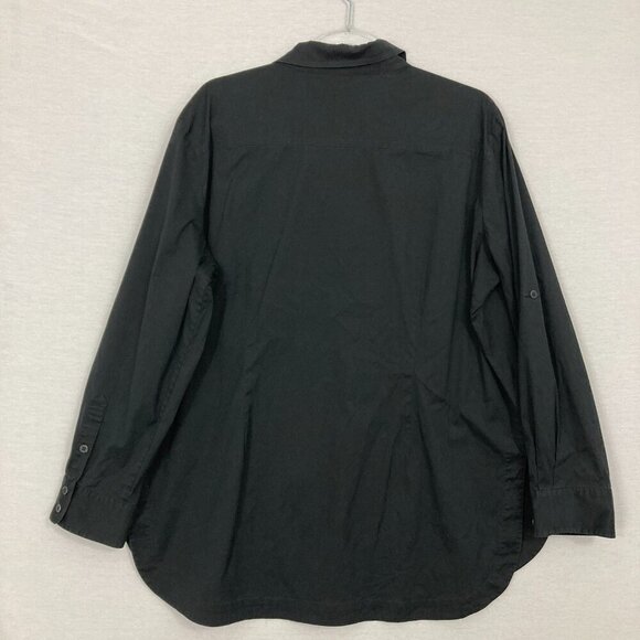 Misook Black Relaxed Fit Long Sleeve Button Down XL Preppy Office - Picture 8 of 9